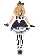 Alice in Wonderland, costume dress, lacing, ruffles, black and white